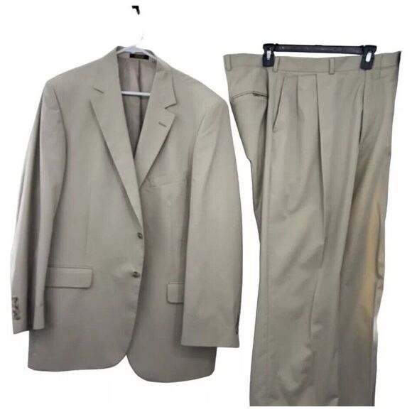 Hardwick Clothing Men’s Cream Color Suit  44 Long - Picture 12 of 16